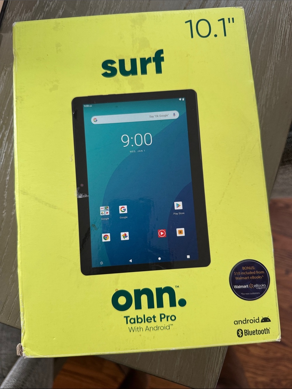 Onn. Tablet Pro 10.1" - Black Screen, Yellow Box